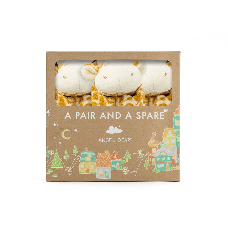 Angel Dear - Brown Giraffe, Pair And A Spare Blankie Set - Image 1